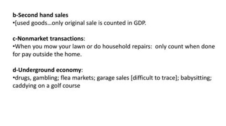 Are second hand sales included in GDP?