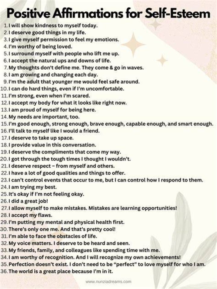 Do affirmations increase self-esteem?