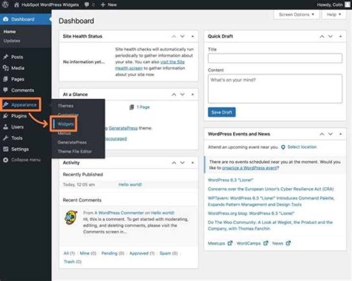 How do I add a recent post widget to WordPress?