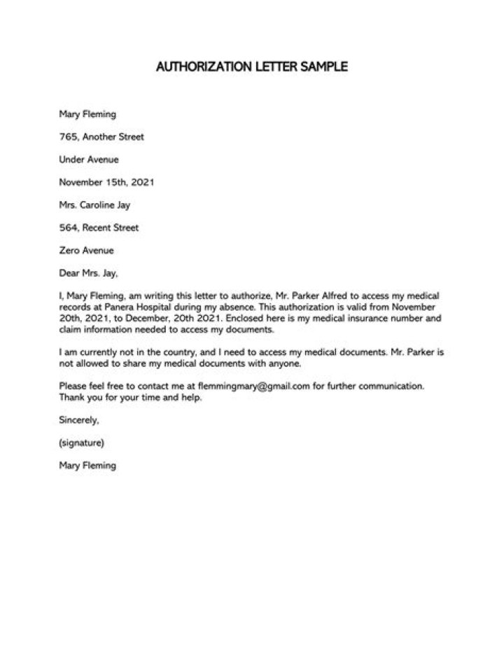 How do I write a letter of authorization?