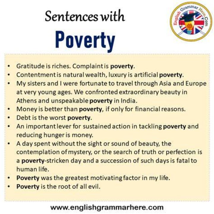 How do you use poverty in a sentence?