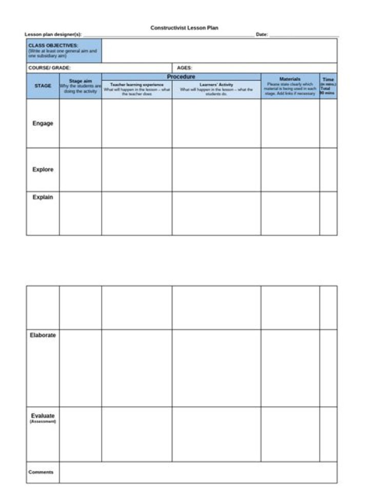 How do you write a constructivist lesson plan?