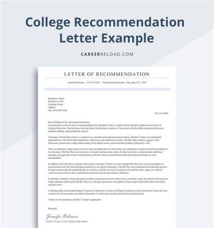 How do you write a letter of recommendation for high school students for college?