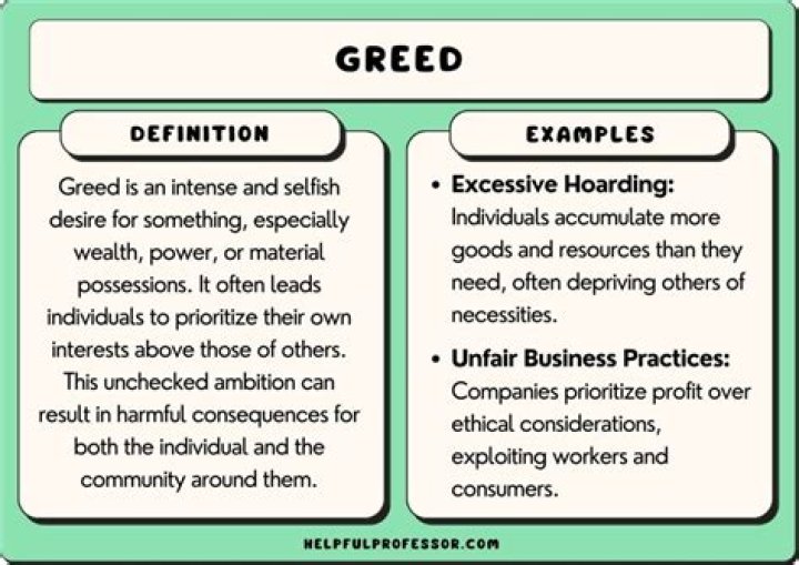 How does greed cause suffering?