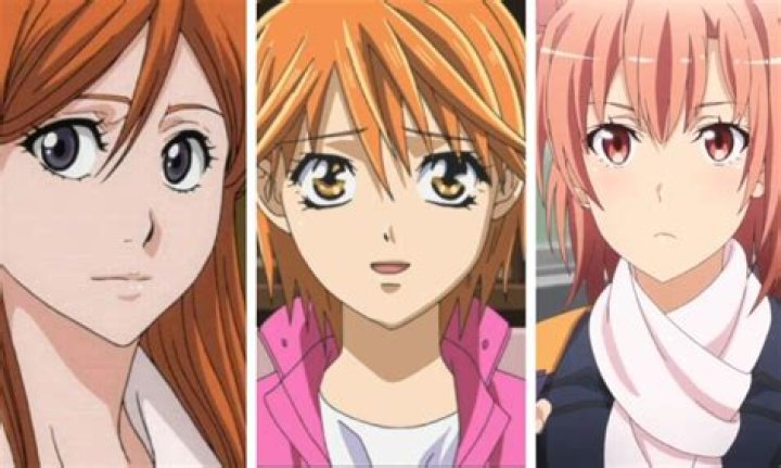 What anime has a girl with orange hair?