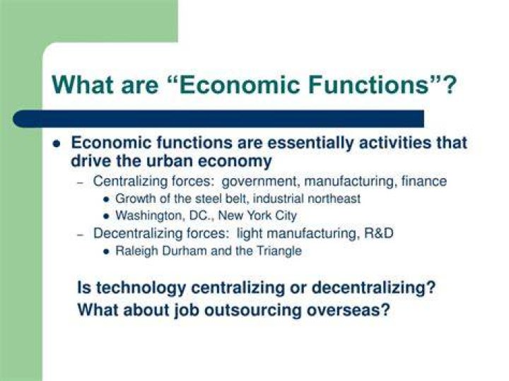 What are economic functions?