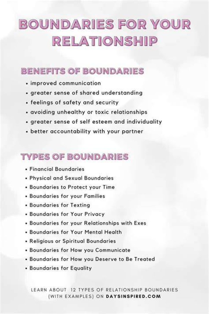 What are healthy boundaries in a relationship?