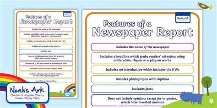 What are key features of a news report?