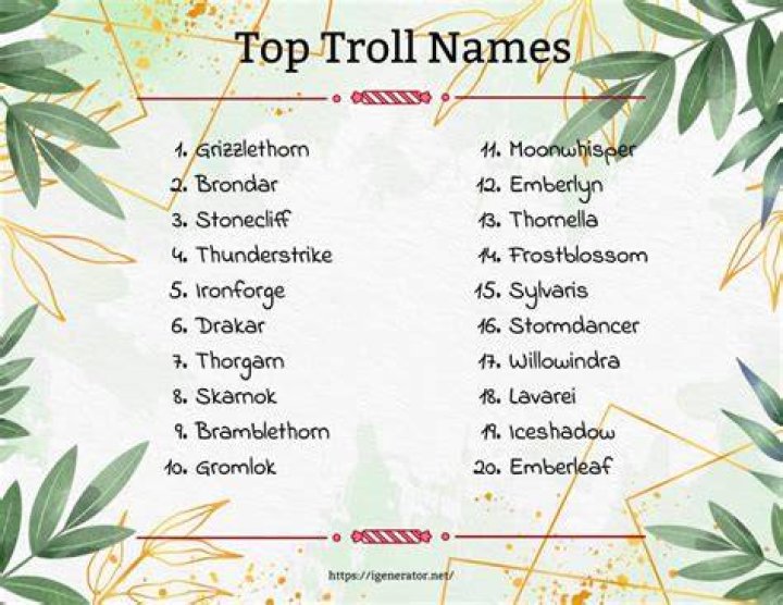 What are some troll names?
