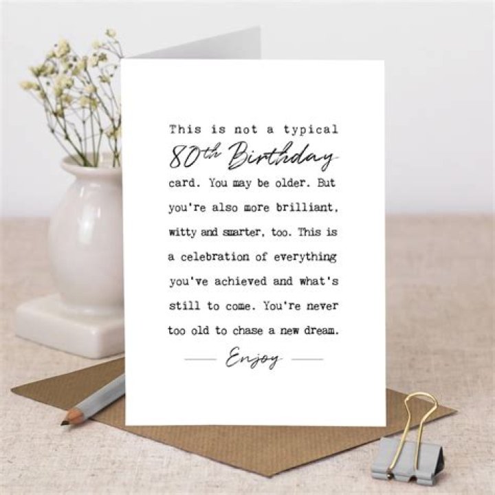 What do you write in a card for someone turning 80?
