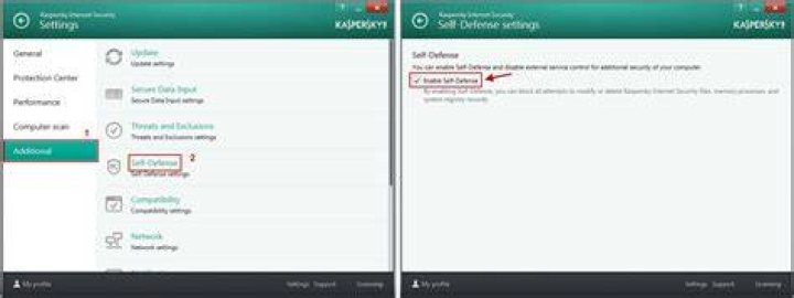 What does Kaspersky self defense do?