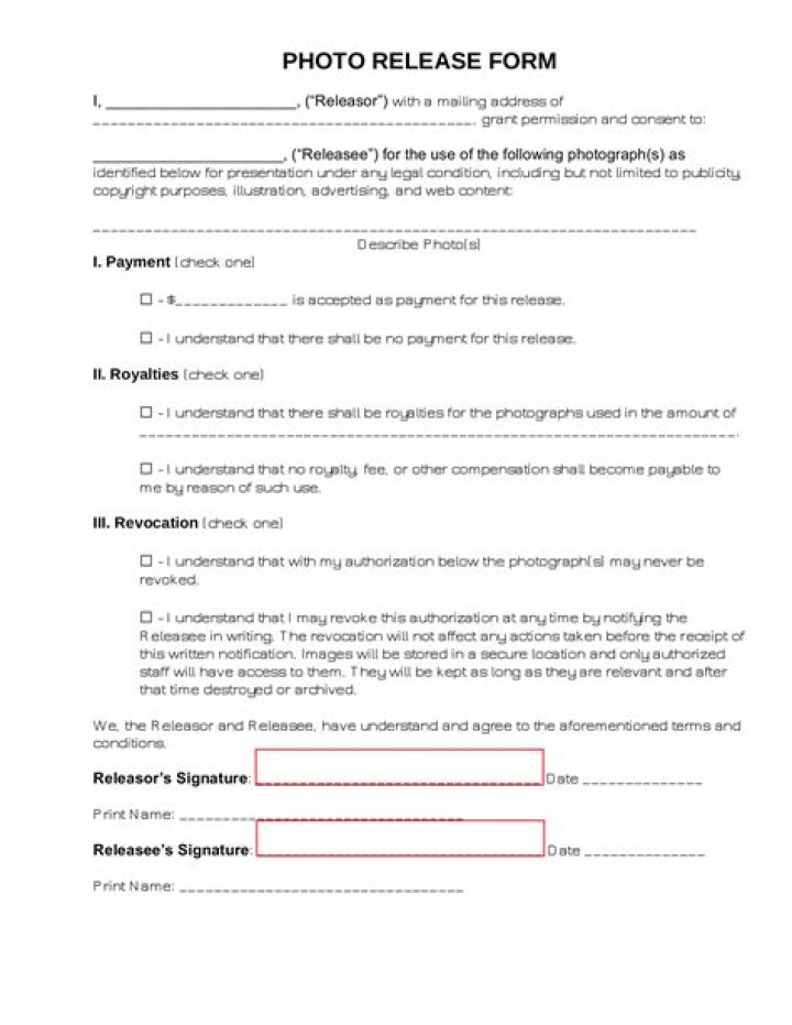 What is a photo release agreement?