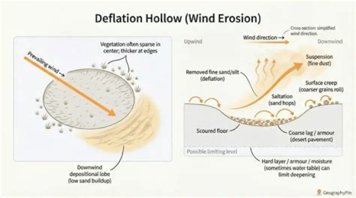 What is deflation in erosion?