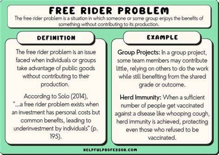 What is free rider problem examples?