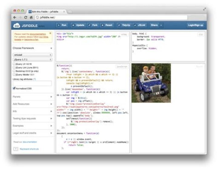 What is JSFiddle used for?