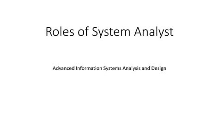 What is role of System Analyst in sad?