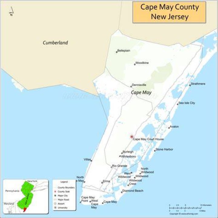 What is the area code for Cape May NJ?