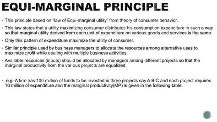What is the Equi marginal principle?