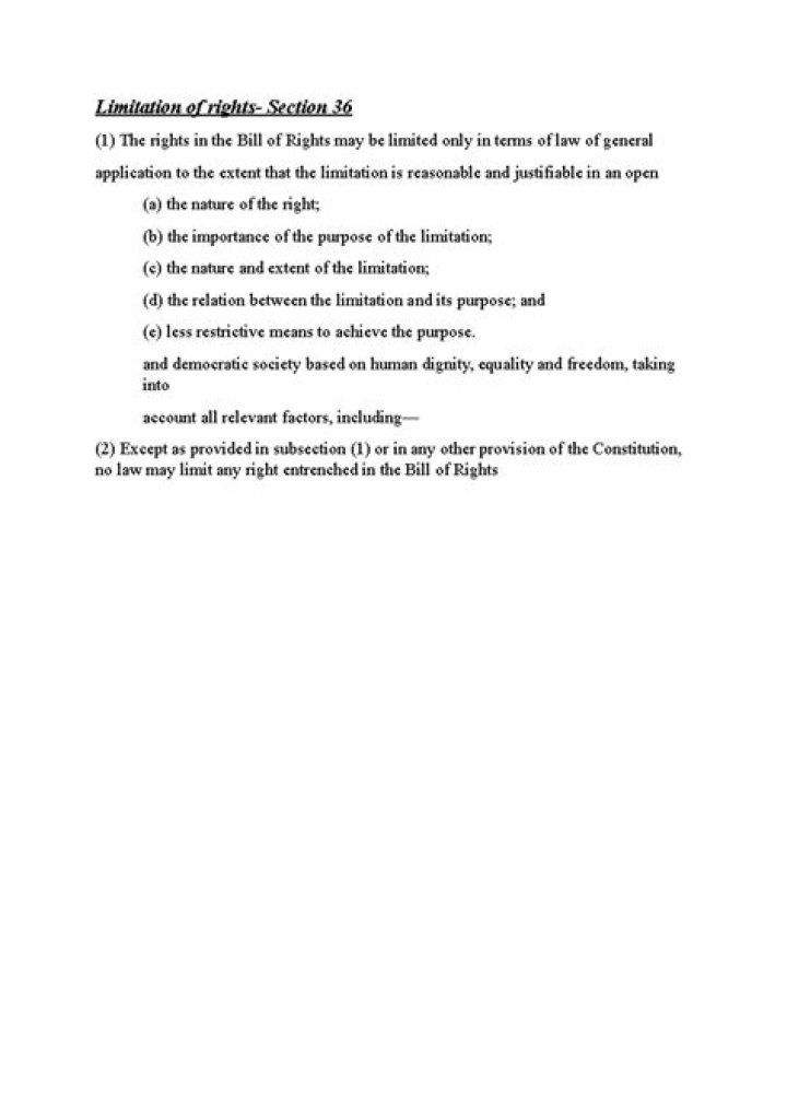 What is the purpose of Section 36 of the Constitution?