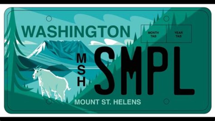 What mountains are on Washington license plates?
