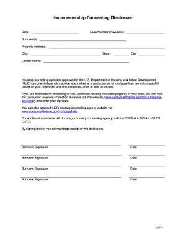 What requires homeownership disclosure Counselling?
