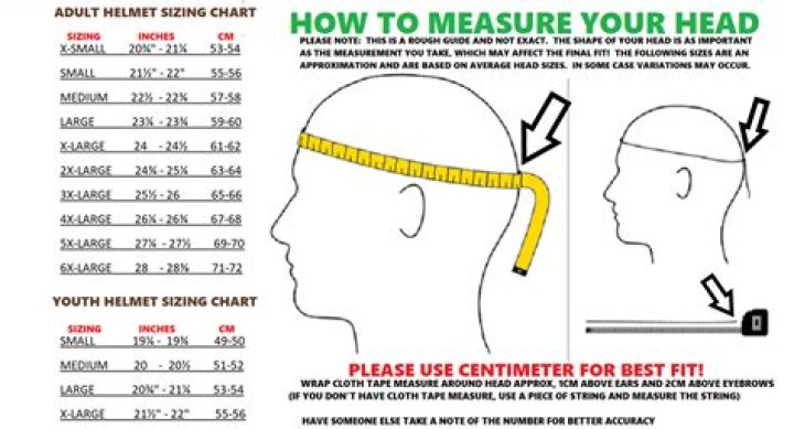 What size helmet is 60cm?