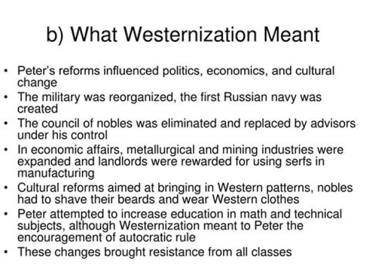 What was the purpose of Westernization in Russia?