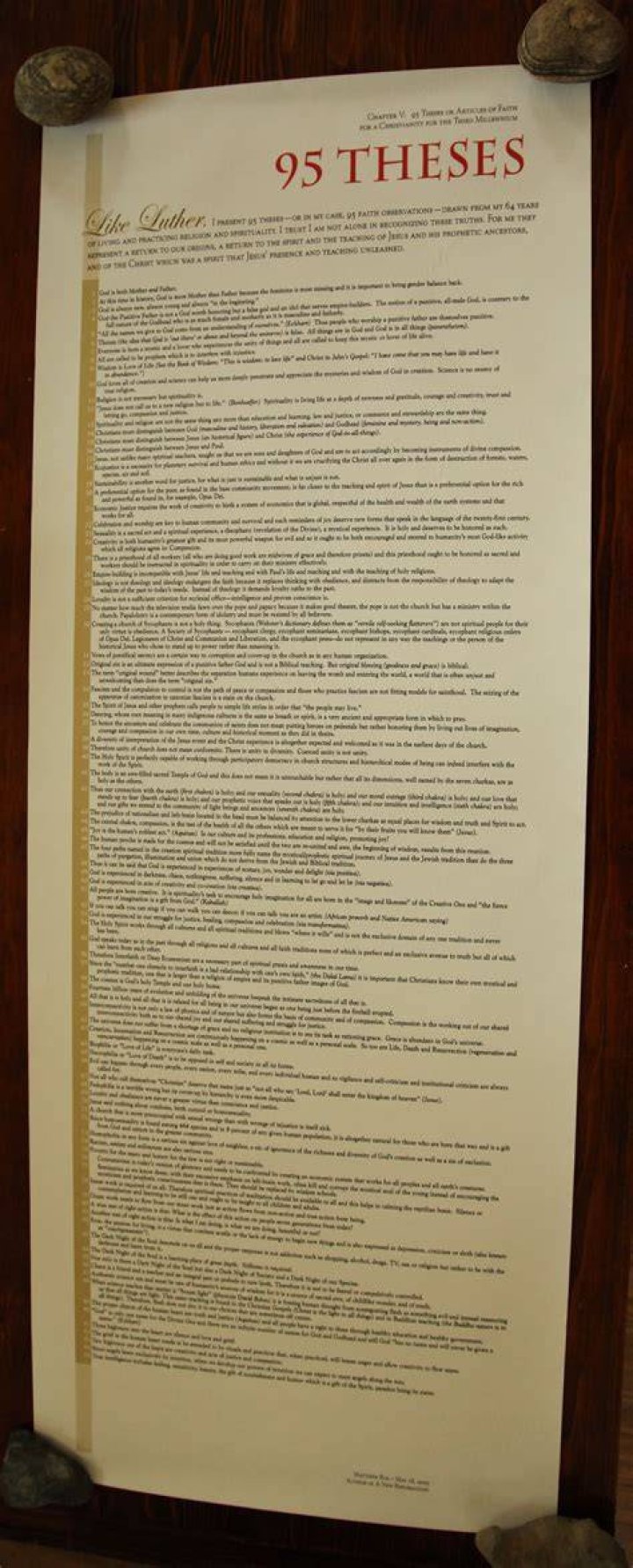 What was the thesis of the 95 theses?