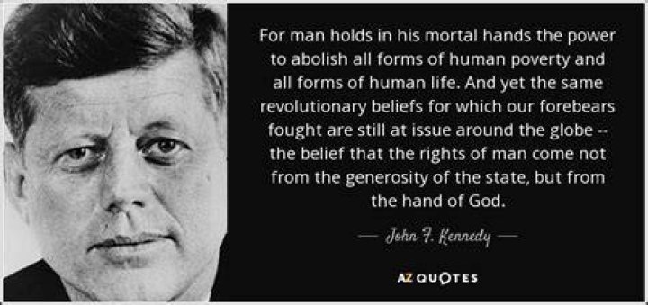 When Kennedy says that humans have the power to abolish all forms of human life to what is he referring?