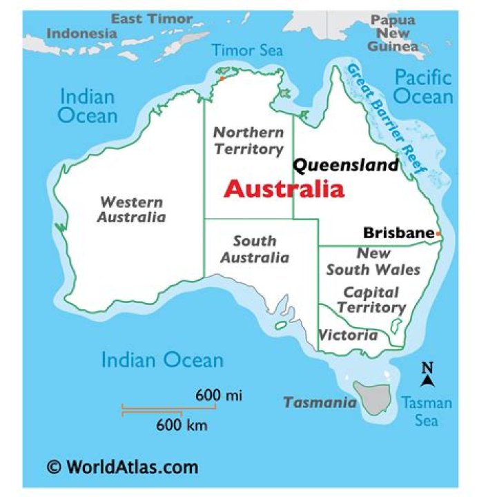 Where is Tasmania located on a map?
