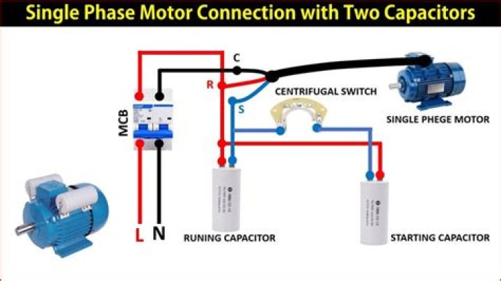 Where the capacitor is connected in a single phase?