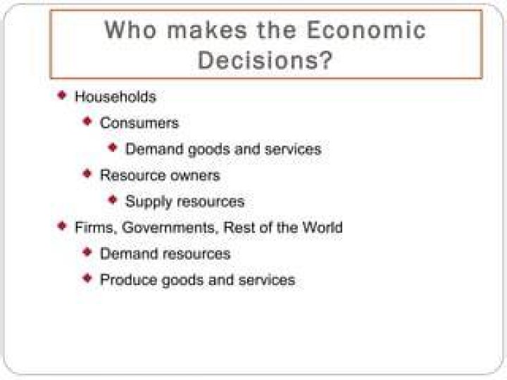 Who makes the economic decision?