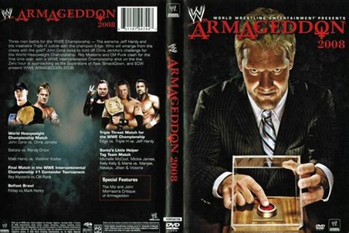 Who won the WWE title at Armageddon 2008?